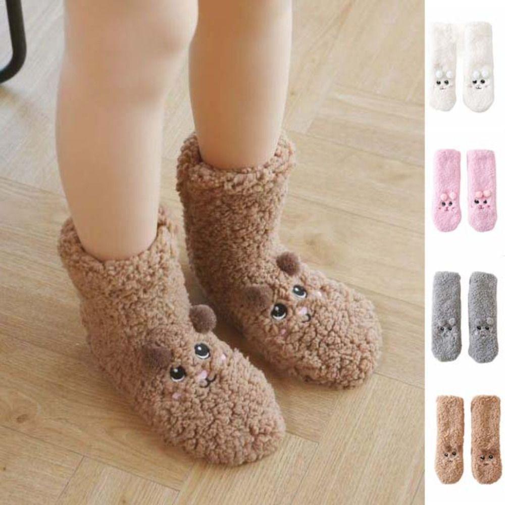 Plush Thick Thermal Socks Cartoon Fleece Sock Women Kawaii Floor Socks  Indoor
