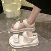 Popular Thick-soled Sports Sandals Women's Summer Wear French High-end 2025 New Flat-soled Versatile Roman Beach Shoes