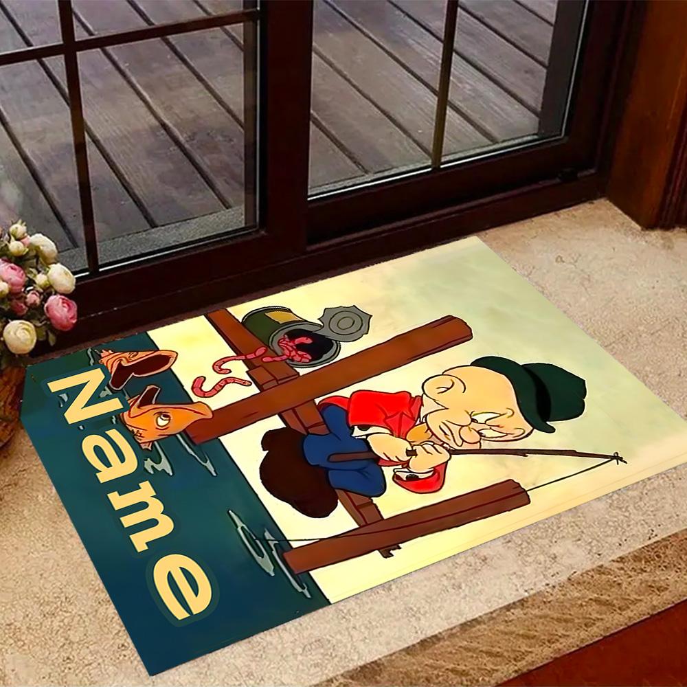 Looney Unique Rod. Personalized Text Floor Rug Office Rug Design for Entryway Dining Room Decorate room Hallway Anti-slip Rug Anime Office Decor