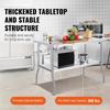 Commercial Worktable Workstation 48x30 Inch Folding Commercial Prep Table, Double-Shelf Stainless Steel Folding Table, Kitchen Work Table with 772 lbs
