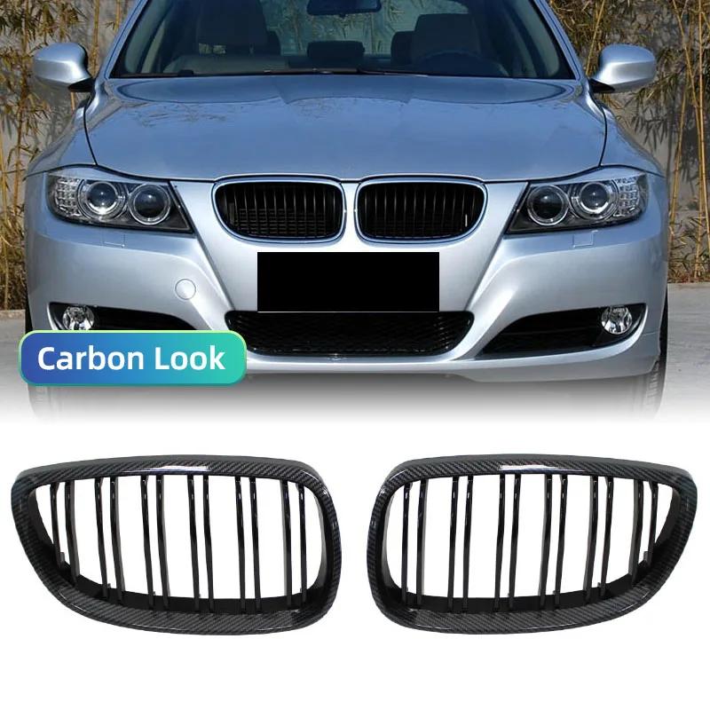 Решетка радиатора переднего бампера для BMW E92 E93 M3 2006-2009, глянцевая черная двойная линия, решетка для автомобиля, гоночные решетки, запасная часть