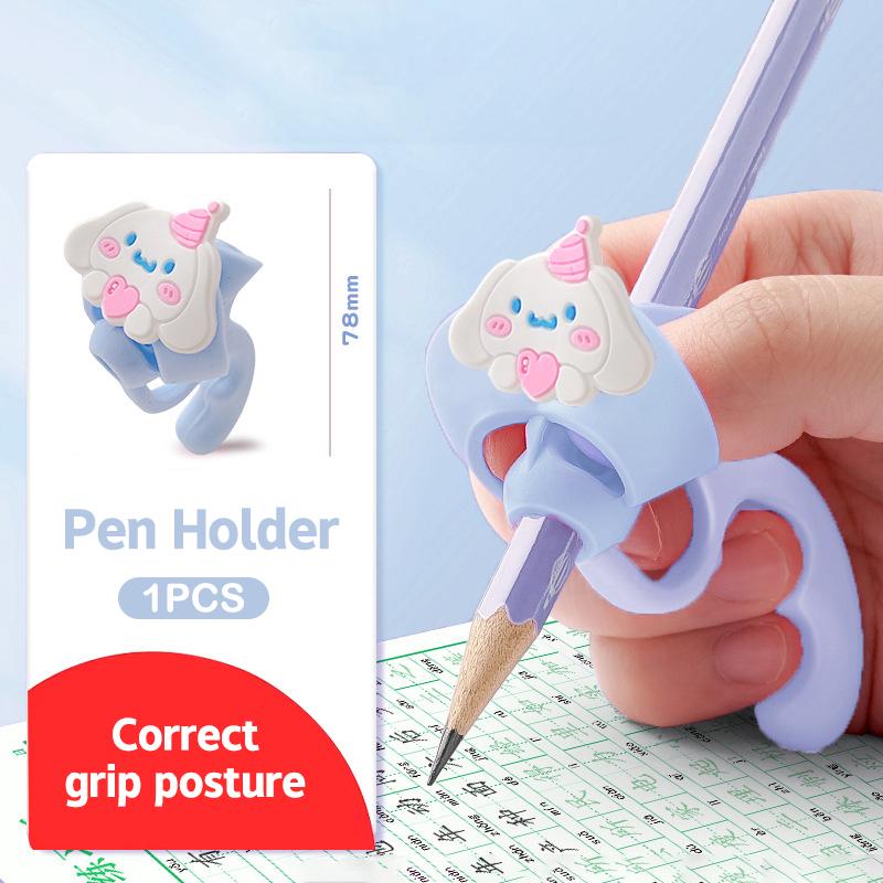 Силиконовые ручки для карандашей для детей, держатель для карандашей для письма, пять фиксированных пальцев, ручка для коррекции осанки при письме