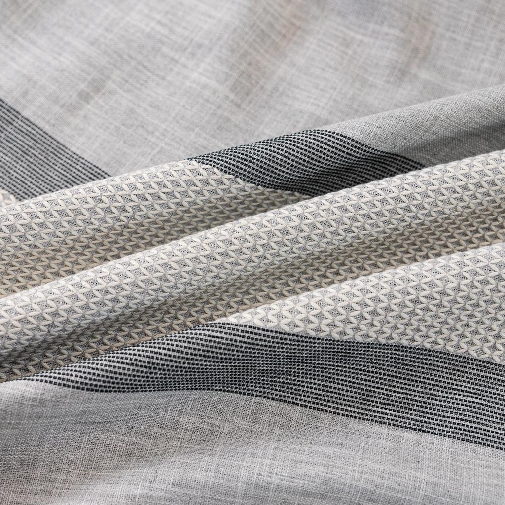 Готовые шторы Американский кантри Гостиная Полузатемняющие Окна Геометрические полосы Кофейные Кухонные шторы