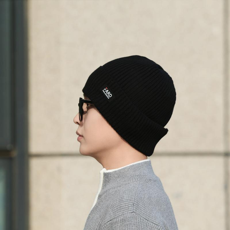 Hat Men'S Warm And Cold Wool Knitted Hat Season Versatile Outdoor Cycling Hat Wool Hat Cold Hat