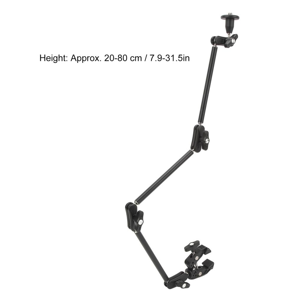 Photography Clamp, Camera Stand, Magic Arm, Flexible Super Clamp, 360 Degree Rotation, 1/4" Screw, 3/8" Screw Hole, Stainless Steel, for SLR Cameras