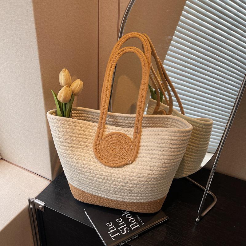 Летняя высококачественная женская новая плетеная сумка-тоут большой вместимости для отдыха, отпуска, пляжа