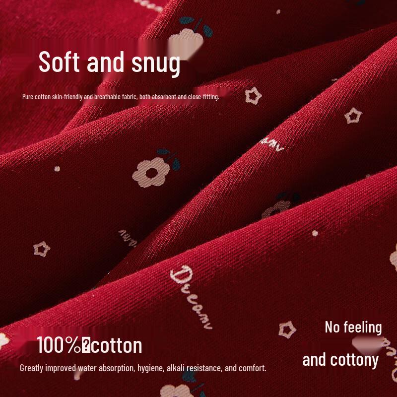 Женские трусы-слипы с высокой посадкой красного цвета на удачу, 3 шт.