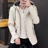 Large Size Men's Autumn Fashion Casual Solid Color Hooded Jacket