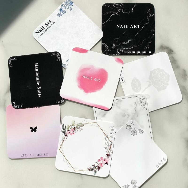 20 листов Накладные ногти Пресс-он Нижний цветочный узор Картонный фотореквизит Ручная работа Искусственные ногти Арт-типсы Дисплей Шоу-карточка Инструменты для маникюра