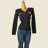 Fashion Style Irregular Hollow-out Knitwear Base Long Sleeves Women's Spring and Summer Sexy Sexy Skinny Slimming Stretch Tops