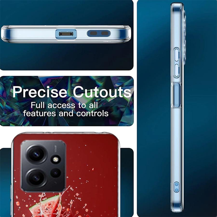 Летний арбузный чехол для телефона For Redmi 12 13C 12C 15C 9 10 10C Note 13 Pro Plus 14 15 Pro 9T 9C 9A TPU Мягкий чехол Прозрачный Ce