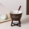Fondue Pots Set with Fork for Chocolate,Cheese,Candy,Appetizer Tealight Porcelain Melting Pots Ceramic Butter Warmers Set