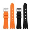 Для Swatch Серии YVS496/495 YVS400 YVS401 Ремешок для часов из смолы и силикона 19 мм 21 мм Водонепроницаемый силиконовый ремешок Подходит Черный / Синий
