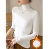 Plush Velvet Slimming Close-fitting and Warm Turtleneck Bottoming Shirt for Women New Autumn and Winter Autumn Clothe Long-sleeved Tops for Outer Wear