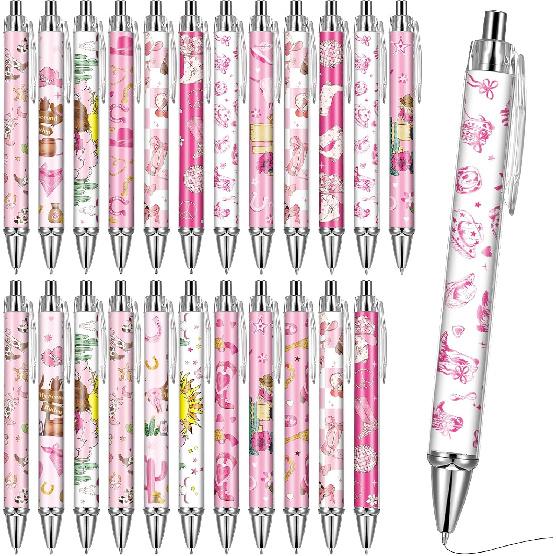 Dog Ballpoint Pens Gifts - School Office Retractable Supplies 24 Pcs Cute Gifts Bulk Black Ink Smooth Fine Point Writing Pen Colorful Graduation