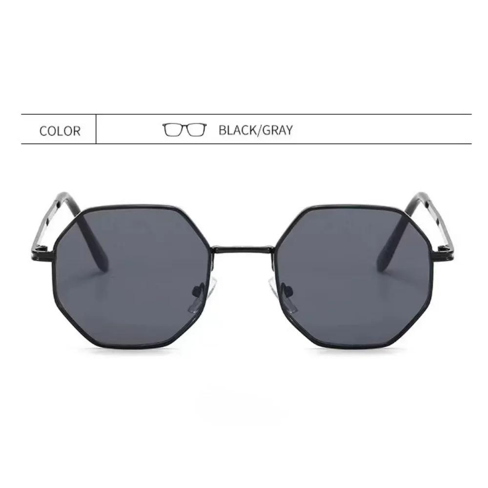 Classic Metal Polygonal Octagon Sunglasses Fashion Retro Eyewear Accessories Suit For Beach Vacation And Driving