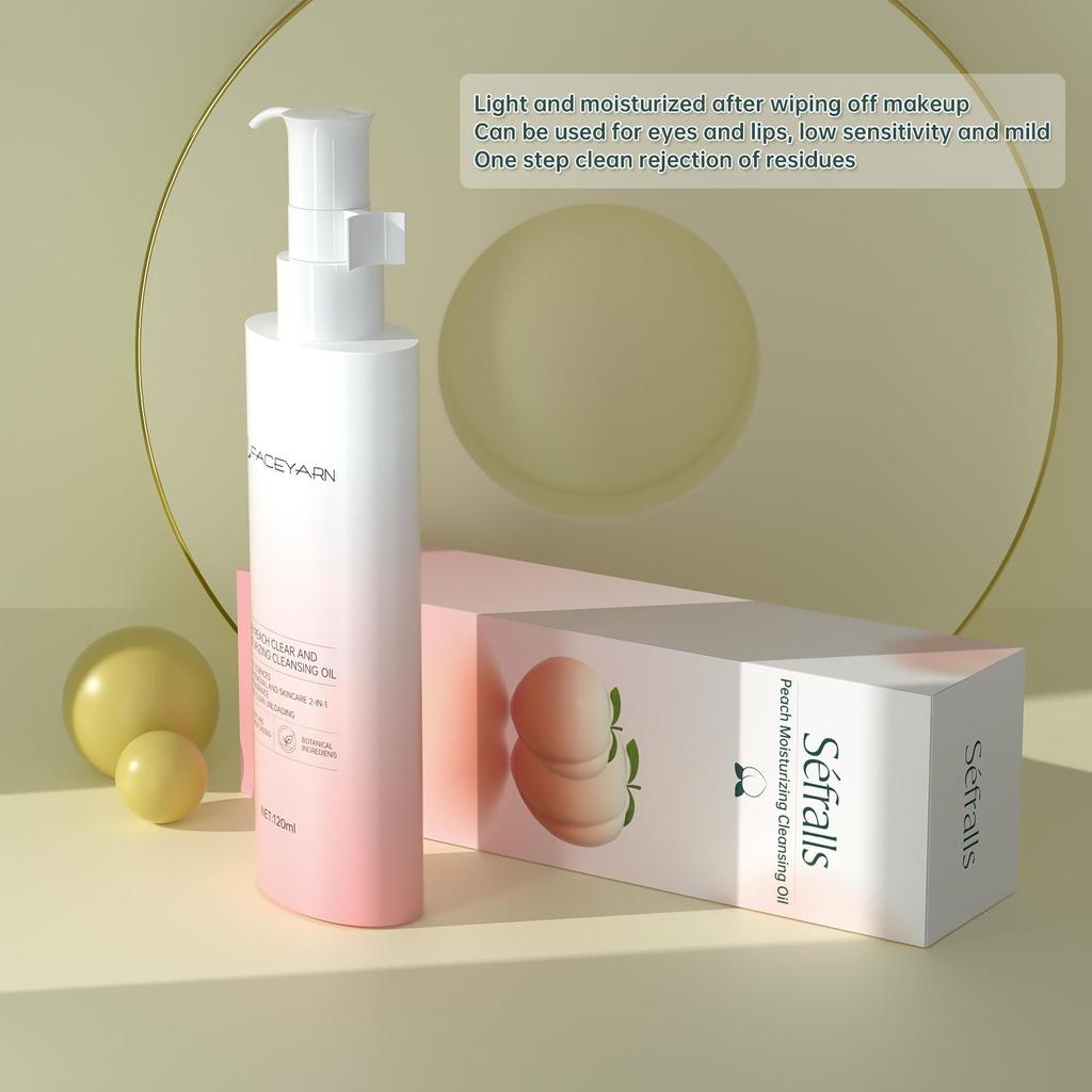 Увлажняющее очищающее масло Séfralls Peach Moisturizing Cleansing Oil 120 мл Легко растворяет остатки макияжа, глубоко очищает,