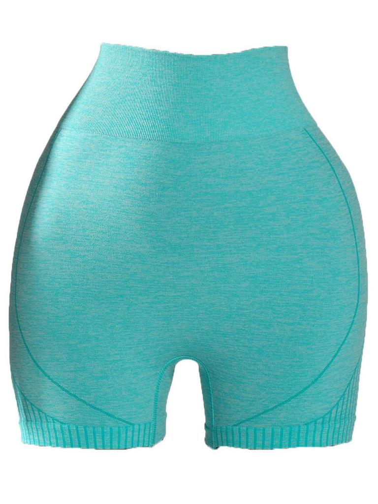 Бесшовные велосипедки для йоги с высокой талией, быстросохнущие - Персиковый пуш-ап, облегающие, длиной три четверти