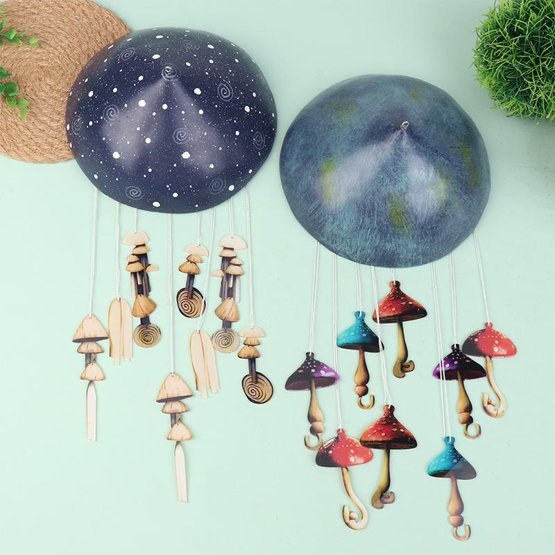 Mushroom Campanula Handmade Art Resin Mushroom Wind Chime Colorful Mushrooms For Outdoor Indoor Decor Patio Balcony Garden