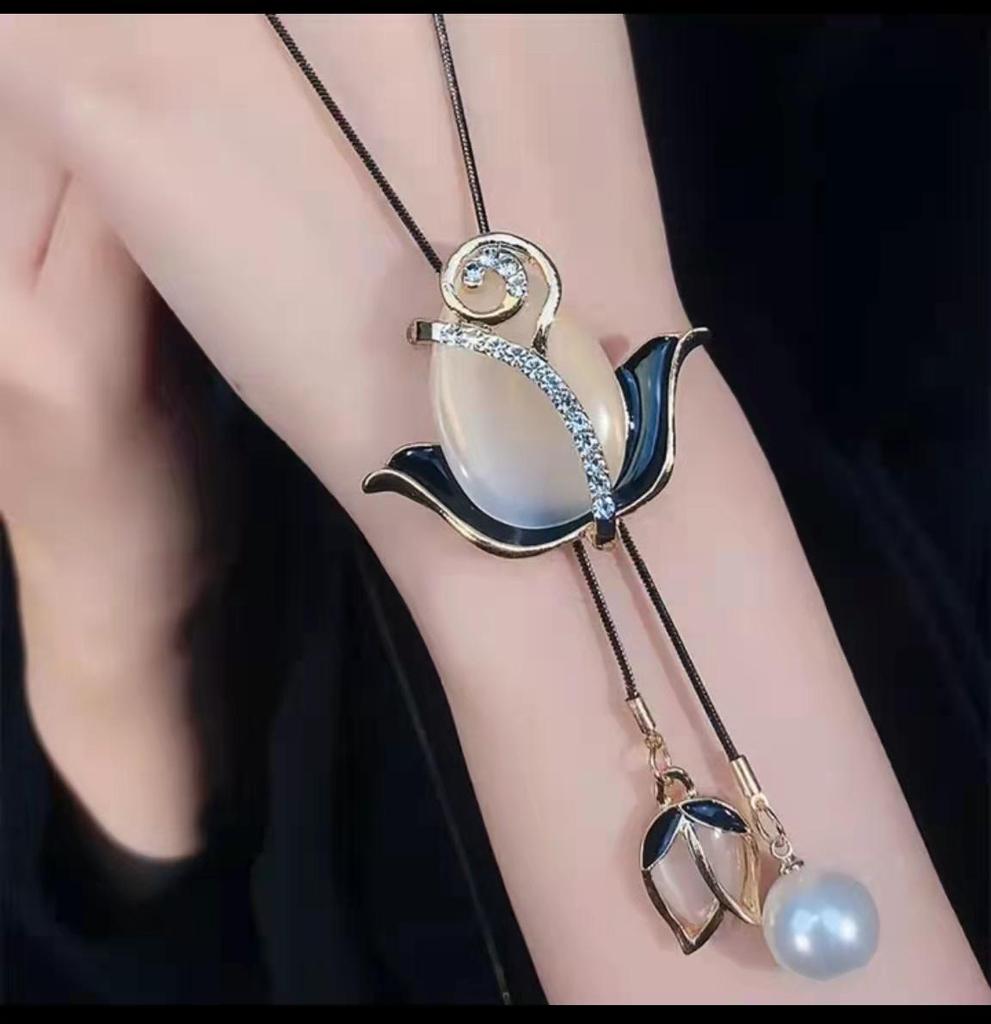 Элегантное ожерелье-цепочка с кисточкой для женщин - Универсальный, высококлассный европейский и американский дизайн для осенне-зимней моды