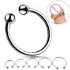 Мужские секс-товары из нержавеющей стали с двумя шариками для пениса, секс-кольцо, увеличение оргазма, головка члена, секс-игрушки для мужчин