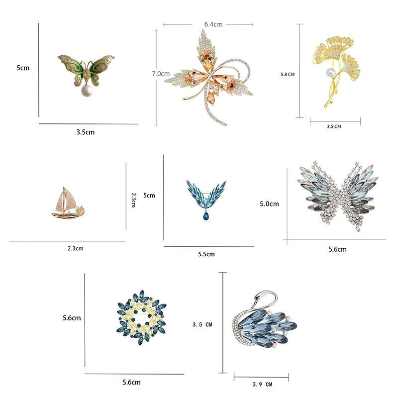 Luxury Exquisite Flower Butterfly Brooch For Women Girls Vintage Pins Versatile Shiny Corsage Clothing Accessories Gifts