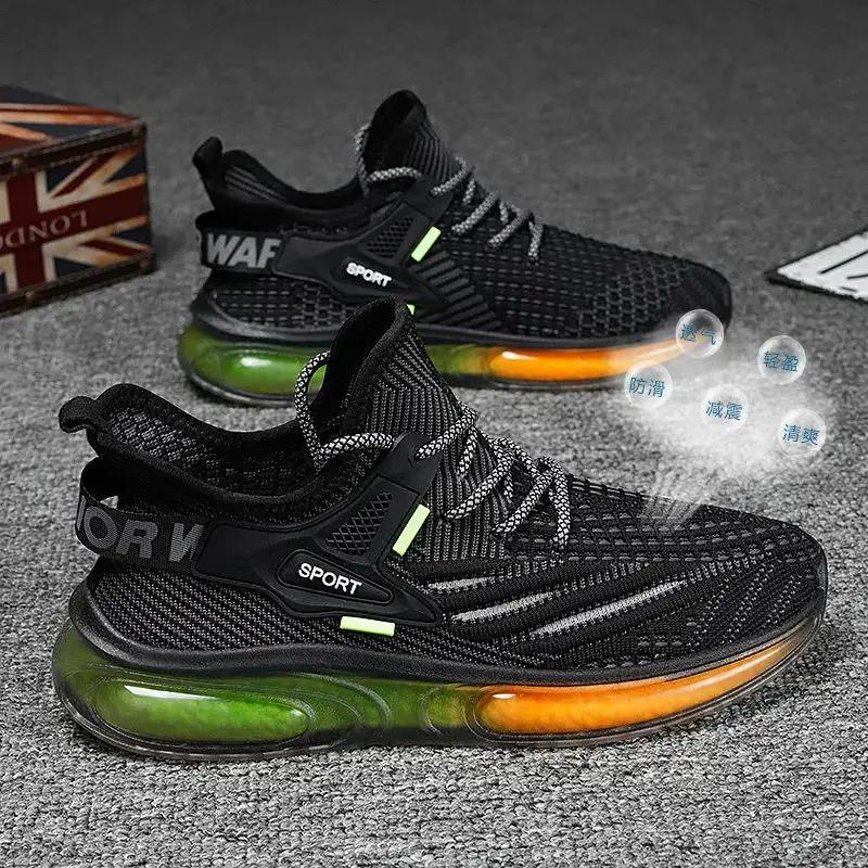 Роскошные мужские спортивные туфли 2024 года, новые дышащие сетчатые кроссовки с желеобразной подошвой, модные повседневные туфли для молодежи, кроссовки для студентов, мужские