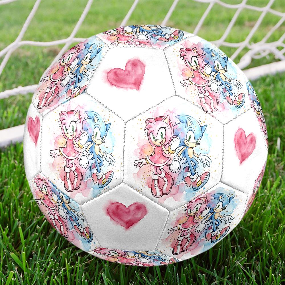 1pc Sonic the Hedgehog Football Soccer Ball Size 5 Indoor Soccer Ball Fashion Colorful Backyard Game -Great For Sports Fans Gift HE38