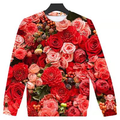 2024 Весна и осень Повседневная 3D цифровая печать круглый вырез тонкий длинный рукав футболка удобный топ универсальный S - 6XL