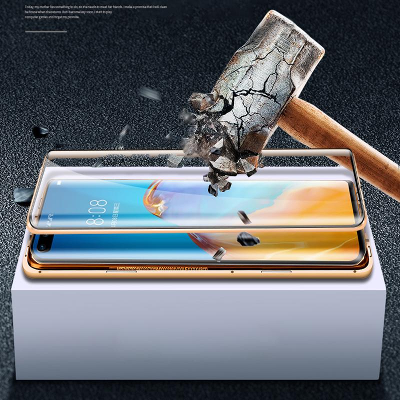 Магнитный металлический бампер на 360 градусов для Huawei P60 50 40 Pro Honor 80 70 mate 60 50 40 Pro, полная защита объектива, чехол для телефона из закаленного стекла