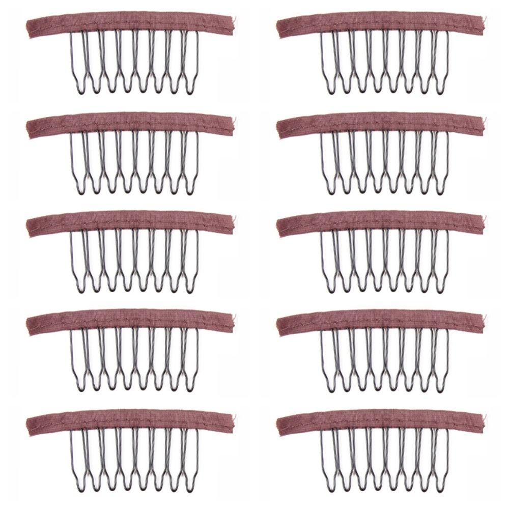 10 шт./лот тканевые зажимы для парика, зажимы для наращивания волос из нержавеющей стали, расчески для париков, шапочки для париков