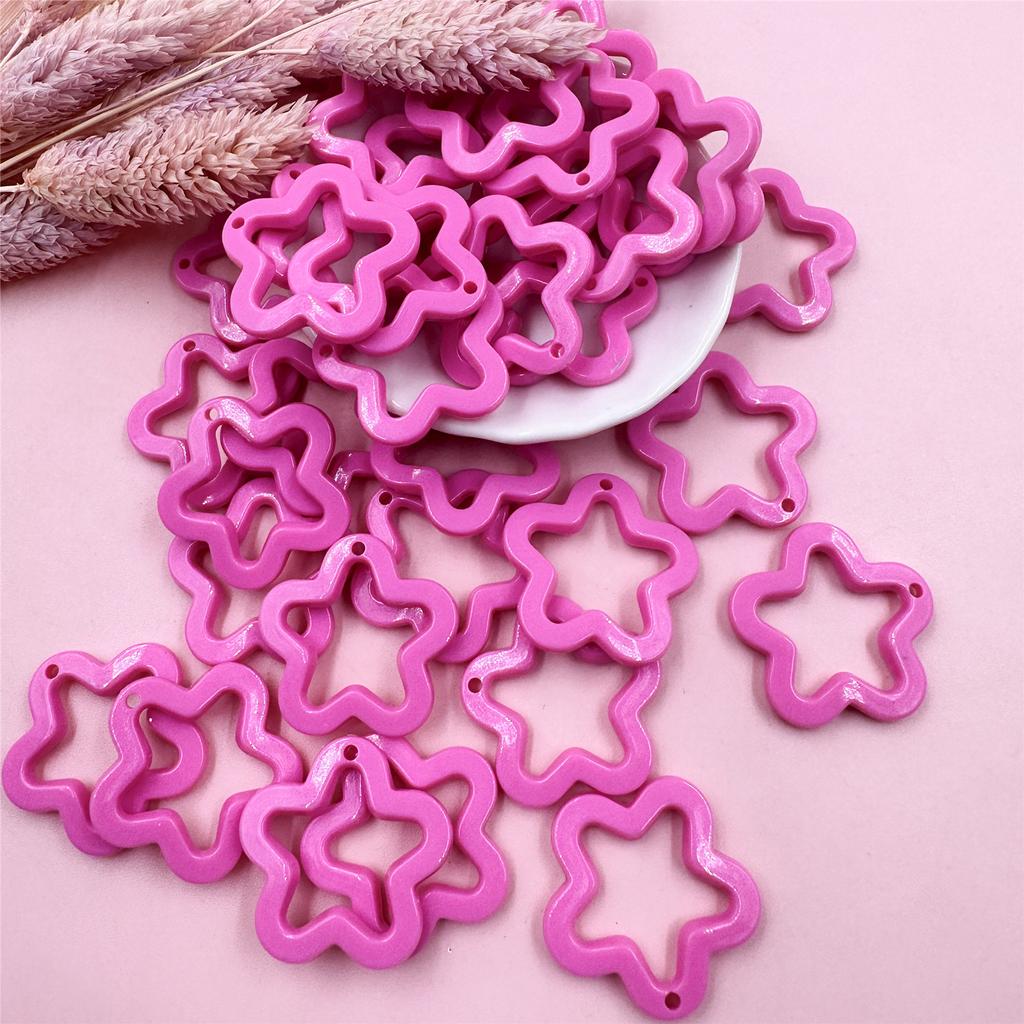 Для изготовления ожерелья и сережек 30 мм подвеска в форме пентаграммы со звездой 40 шт. ярких цветов DIY ювелирный материал подвески модные акриловые