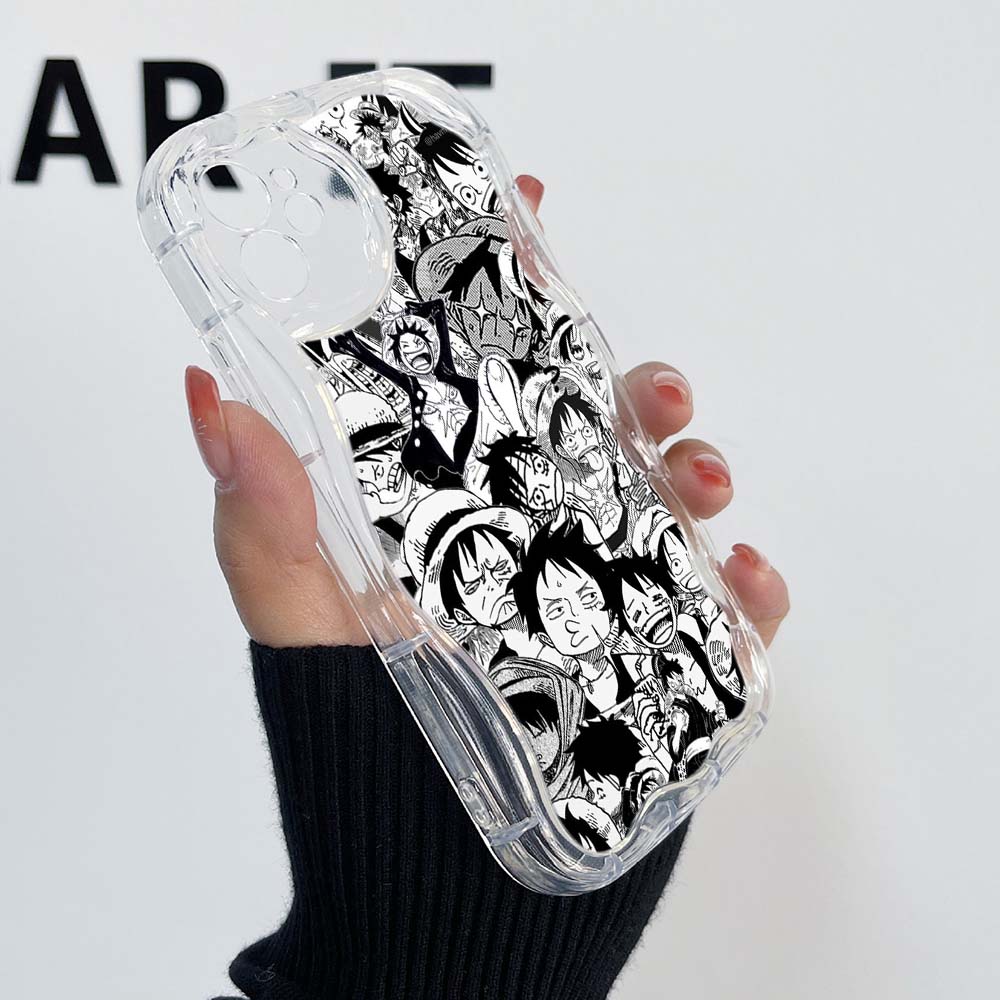 Samsung Galaxy A24 A14 для iPhone 15 Xiaomi Poco X5 Redmi 13C Huawei Honor 90 Чехлы для телефонов A28 One Piece Луффи Аниме эксклюзивный кремовый чехол Мягкий чехол