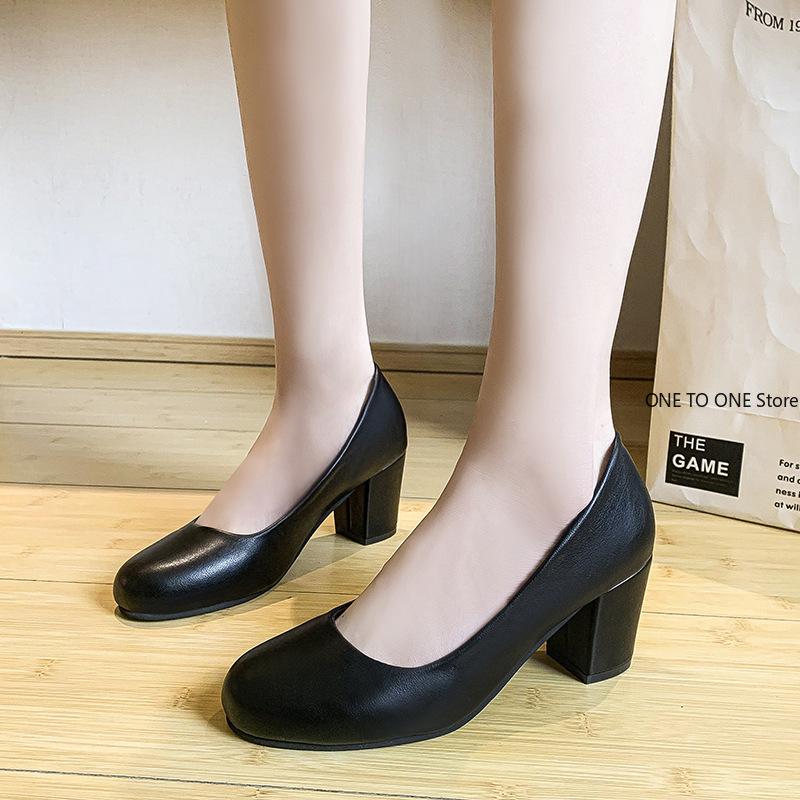 Плюс Zapatos De Mujer женские классические туфли с круглым носком, черные, с бантом, на квадратном каблуке, сексуальные, для вечеринок, для офиса, стильные, высокие туфли