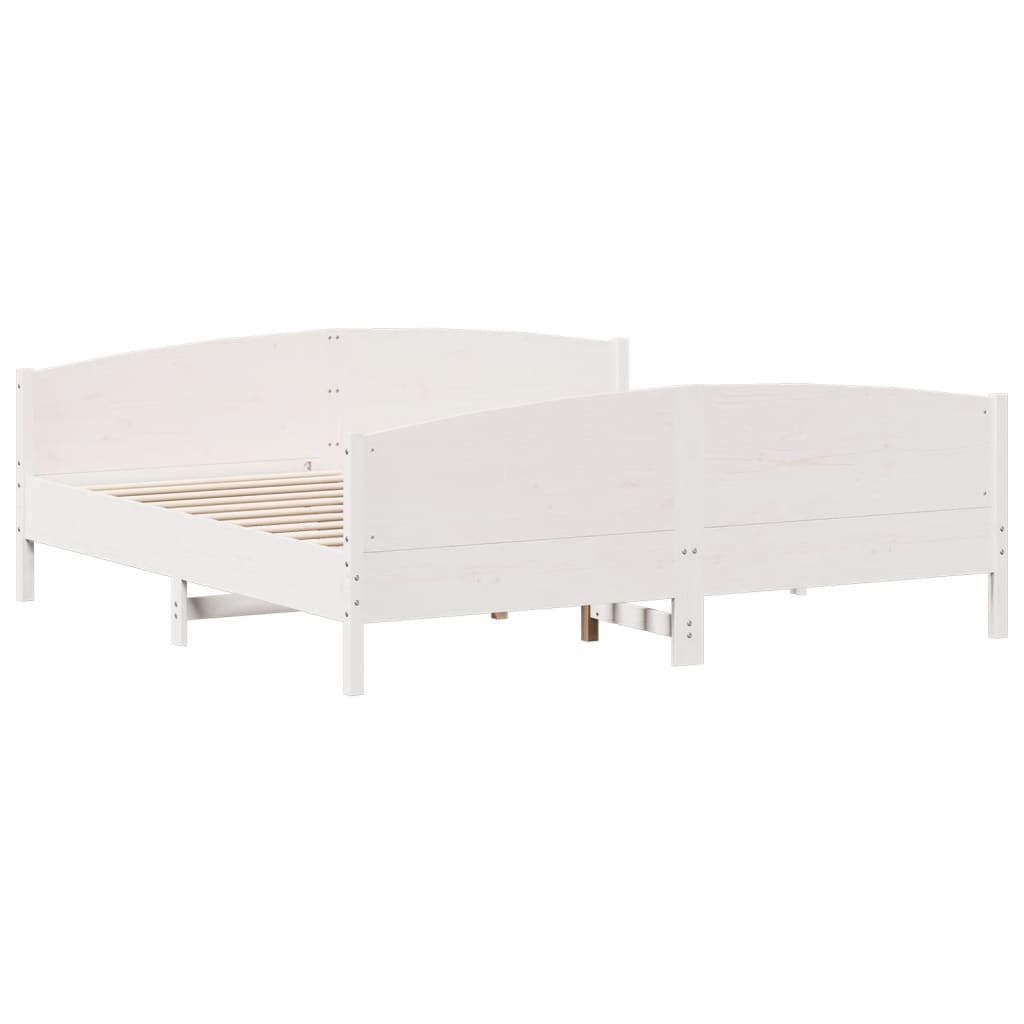 Solid Wood Bed without Mattress White 200x200 cm Pine Wood