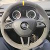 Для Skoda Octavia 2017 Fabia 2016 2017 Rapid Spaceback 2016 Ручная прошивка Кожаная Отделка под персиковое дерево Чехол на руль