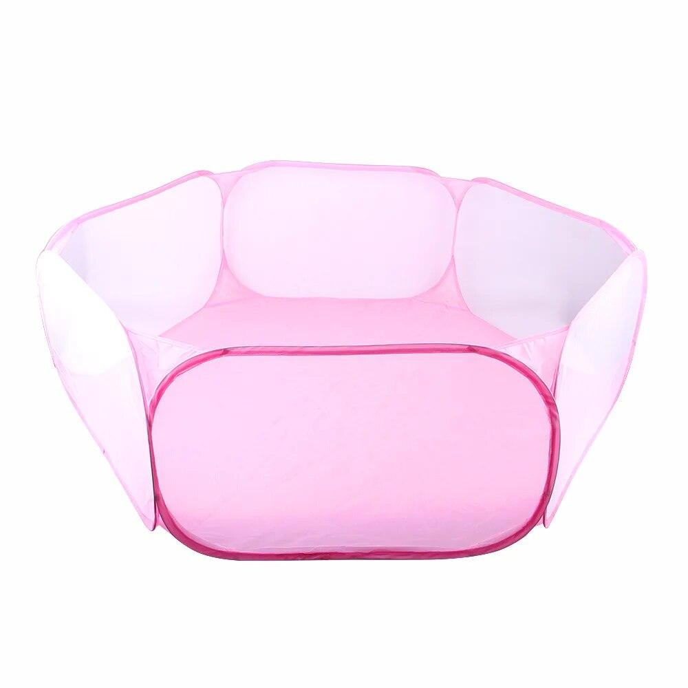 Portable Pet Fence Folding Breathable Cage Playpen for Kitten Hamster Hedgehog Small Animals Rabbit Guinea Pig Waterproof Mat