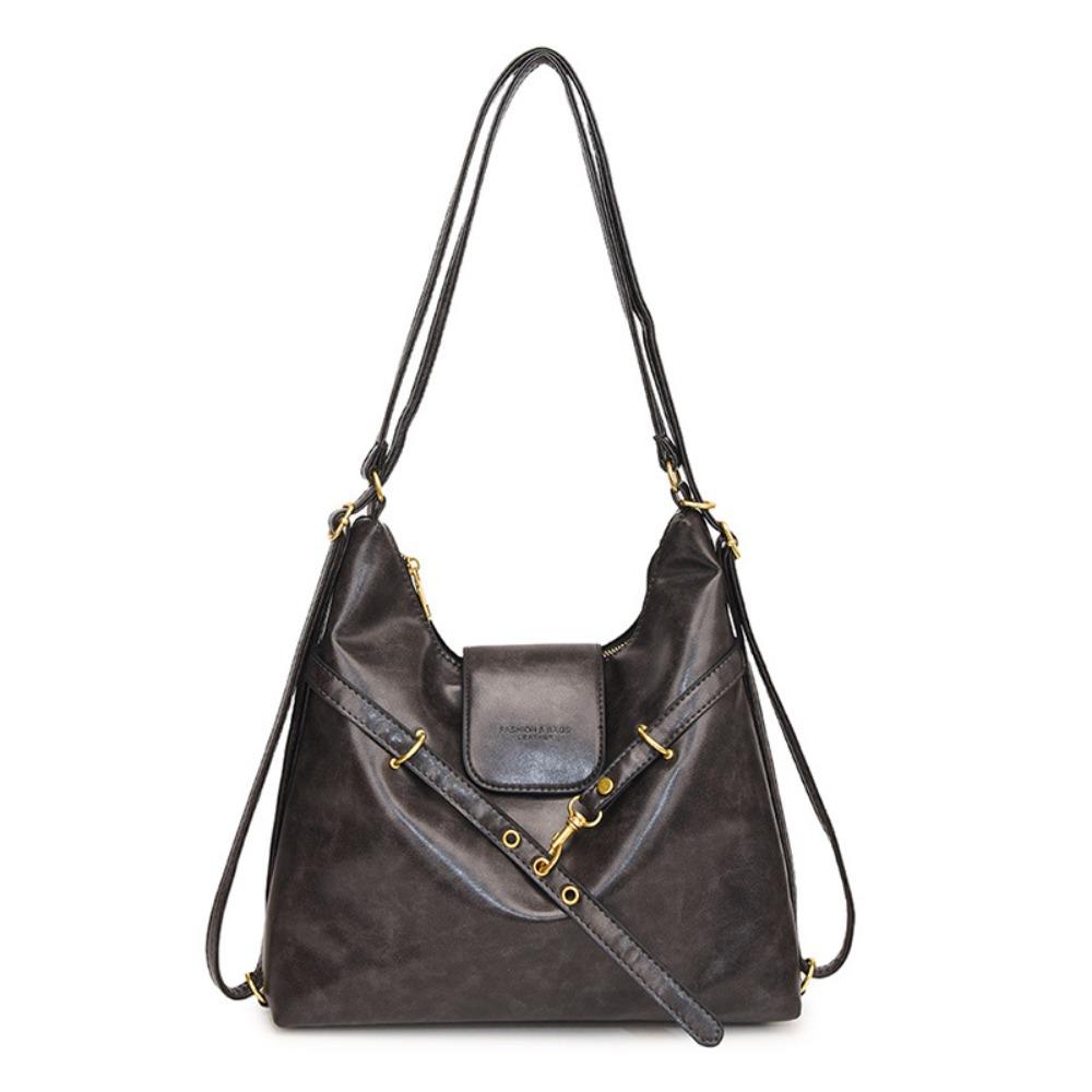 Women Fashion PU Leather Crossbody Bag Durable Adjustable Shoulder Bag Simple Backpack Bag Girls