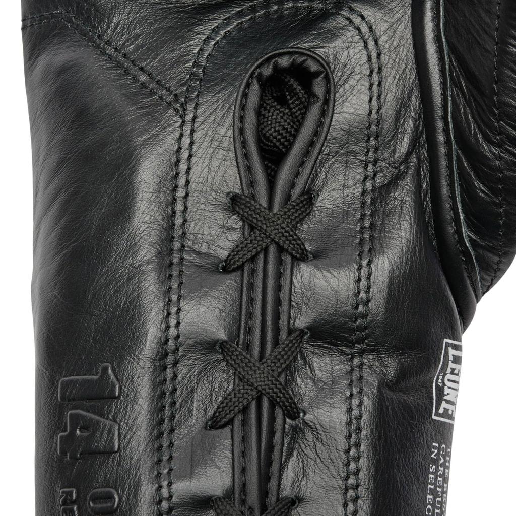 LEONE 1947 Boxing Unisex Cowhide Outer Latex Black GN111L Gloves, [THE GREATEST], 100% Leather, 88% Pad, Lace-up (14oz), [Authentic Product]
