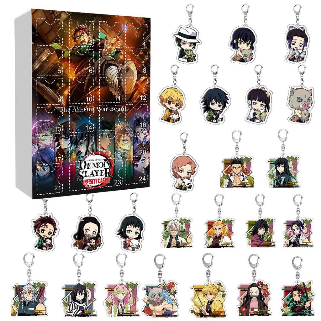 Christmas Demon Slayer Keychain Toy Gift With Acrylic Characters Accessories