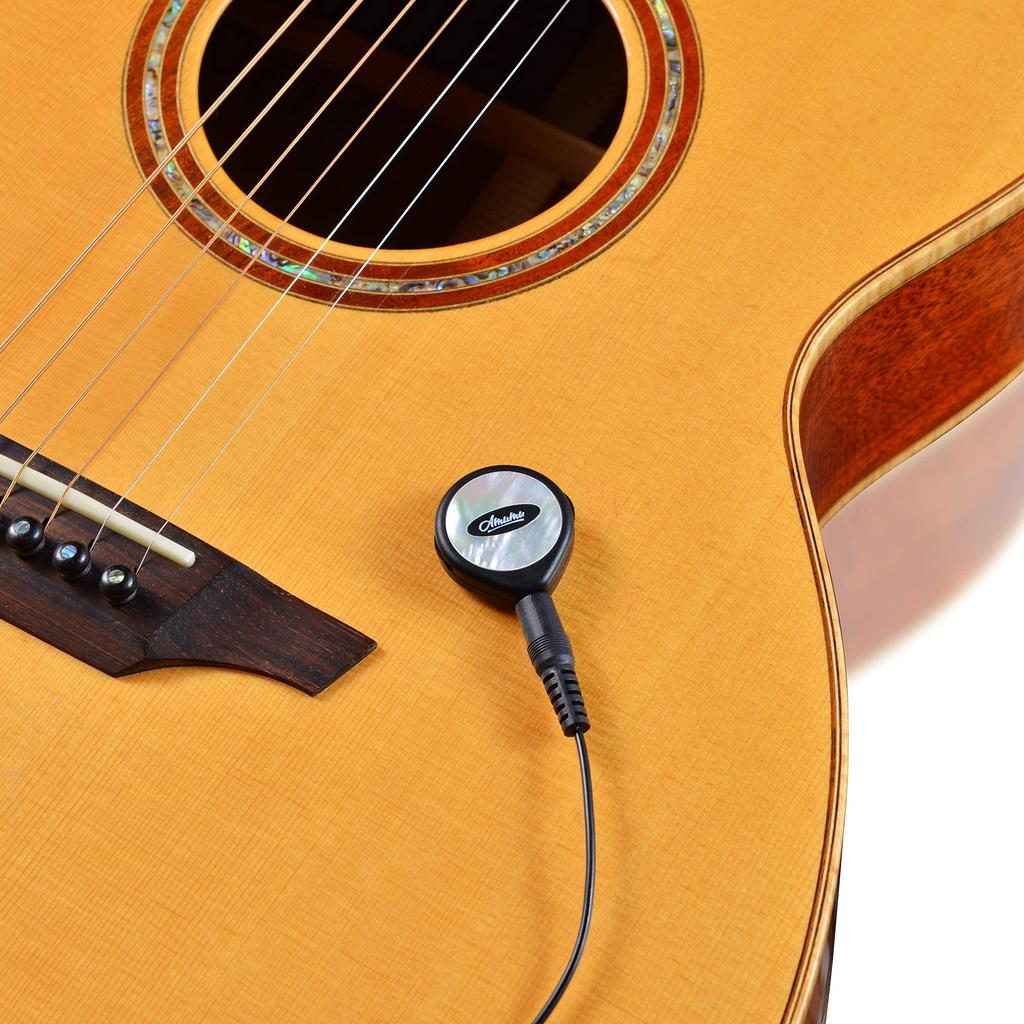 Amumu SBT-10 Guitar Pickup with HD Transducer and Adjustable Volume and Tone for Acoustic Guitar, Bass, Banjo, Ukulele, Mandolin, Violin, Cajon, Harp