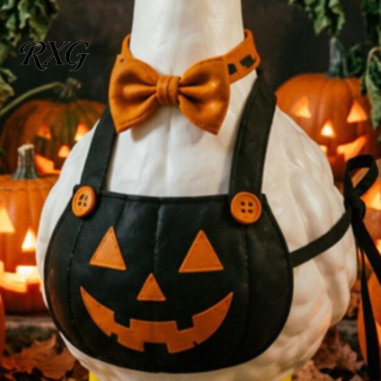 Halloween Goose Statue Mini Desk Statue, Cute Small Figurine with Hand Painted Garden Pumpkin Apron And Wizard Hat for Home Office Table Decor