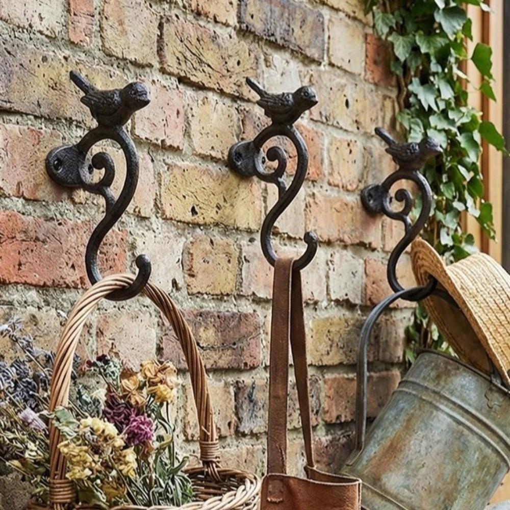 Rustic Cast Iron Wall Hook Decorative Wall Mounted Rack Creative Vintage Bird Coat Hanger Glove