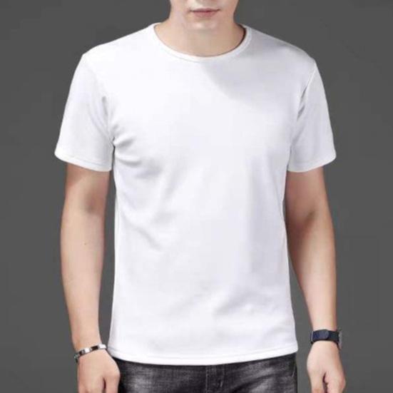 Летняя мужская футболка больших размеров, однотонная, с круглым вырезом, с короткими рукавами, средней длины, с хорошей воздухопроницаемостью, пуловер, топ