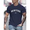Letter NEW YORK USA Pattern Print Men's T-shirt, Graphic Tee Men's Summer Clothes, Men's Outfits
