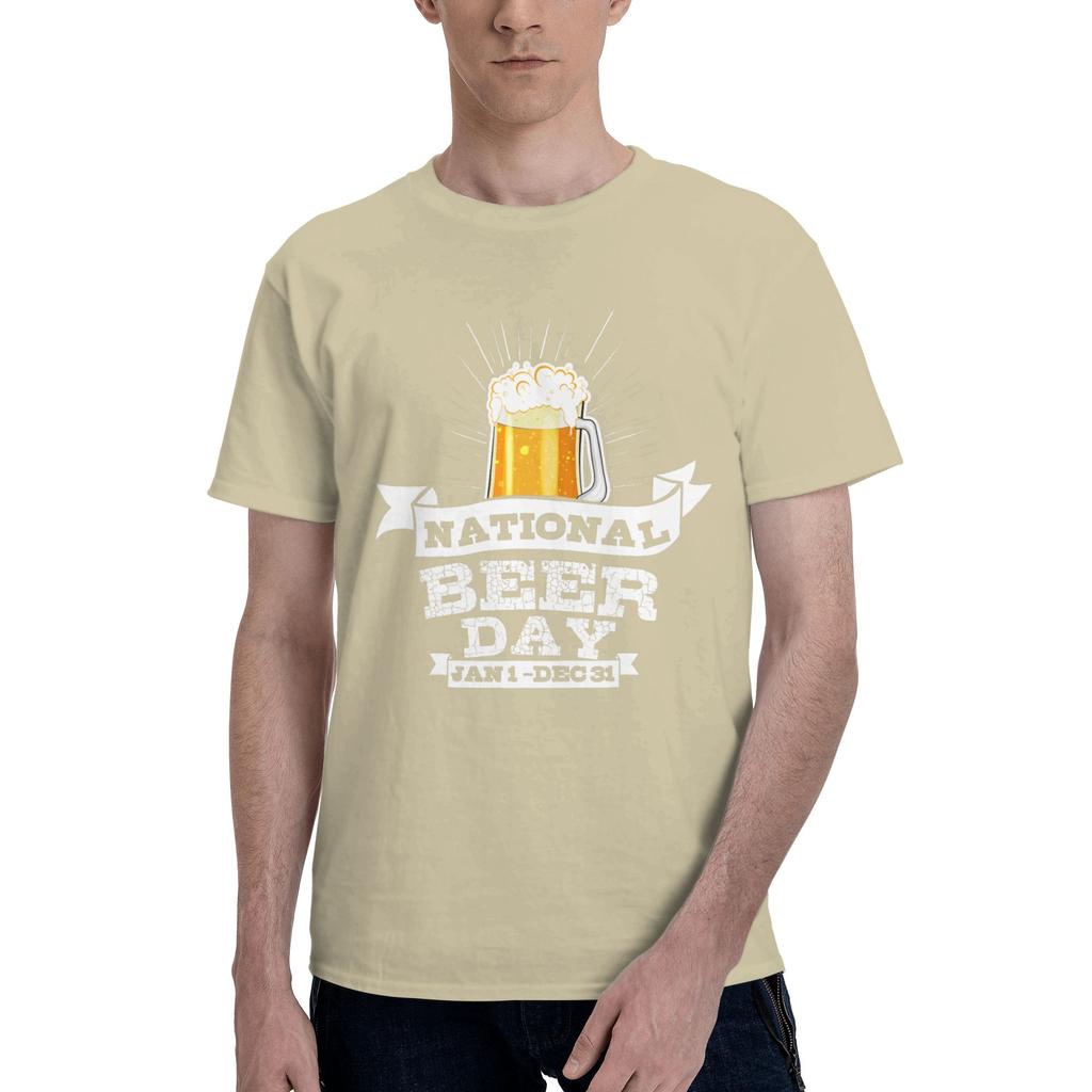 1 Piece Lovers Novelty Graphic 100 Cotton Tshirt Beer Day Tees Tops For Unisex
