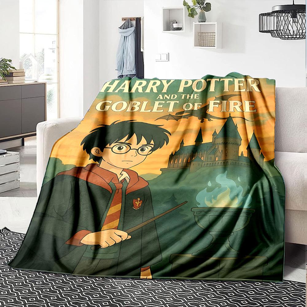 1pc Hogwarts Fire Flannel Blanket Soft Warm Throw for Home, Office, Travel, All-Season Cozy Bedding Gift L1433