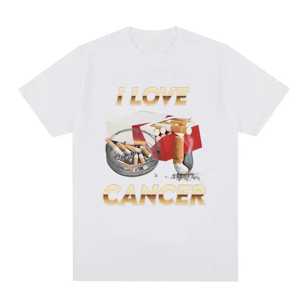 Футболка с мемом «Я люблю рак», женская модная ретро-футболка, летняя повседневная футболка унисекс с короткими рукавами, верхняя уличная одежда