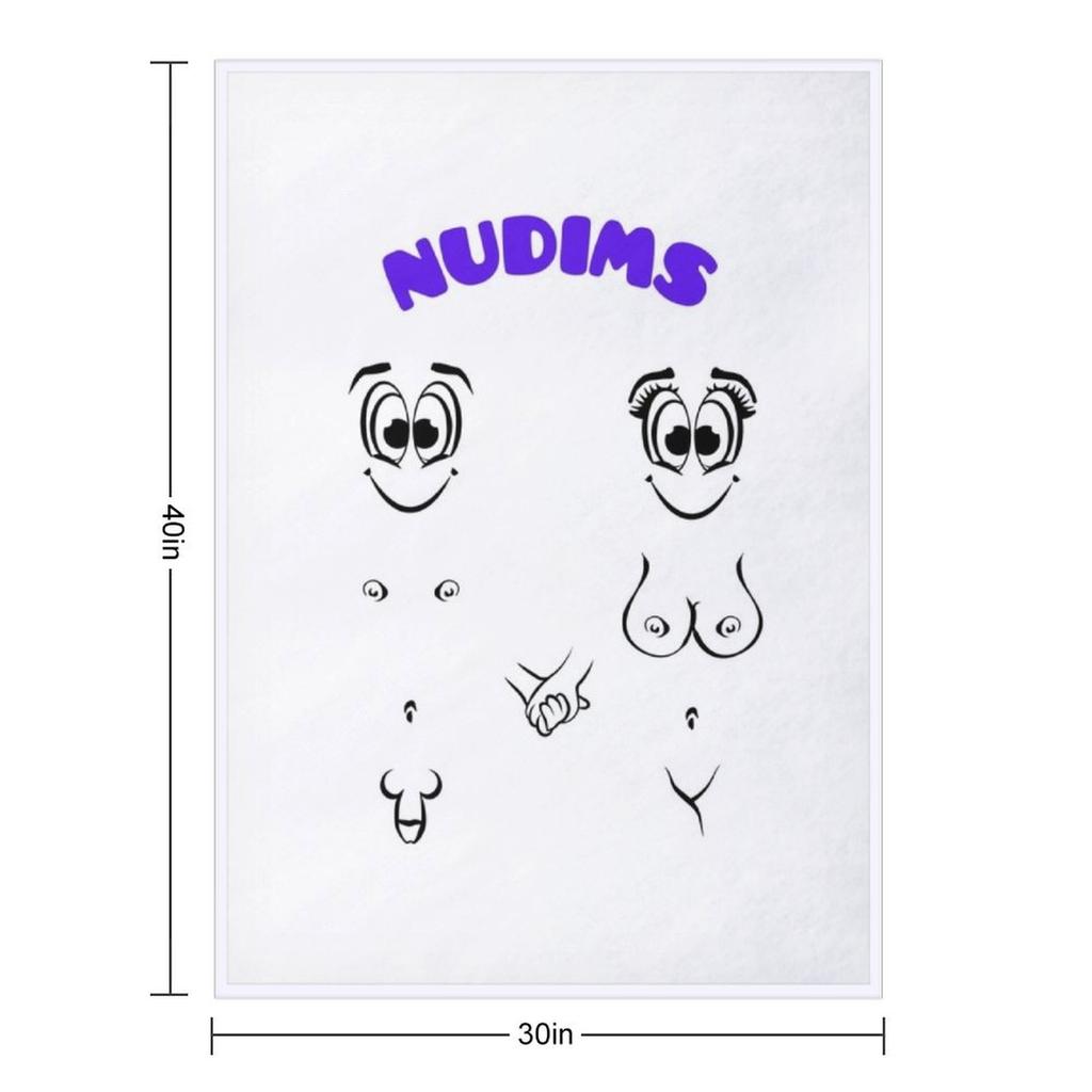 NUDIMS Couple (blue) Throw Blanket Plaid on the sofa Flannels Furry Custom Blankets