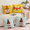 Protective D-Duvel Beer Cushion Cover Soft Short Plush Pillow Cover Smooth Cozy Texture Aesthetic Cushion Case Home Decor